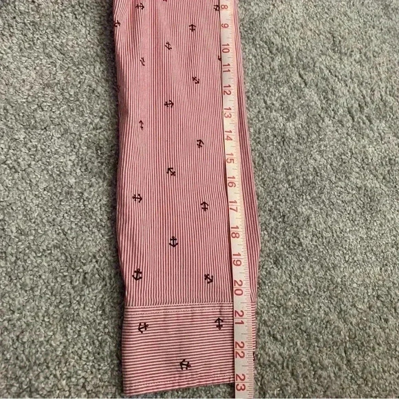 Women’s Izod Maroon stripped button down with blue anchors size large - Picture 8 of 8